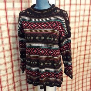 Vintage Croquet Club Acrylic Sweater, Med